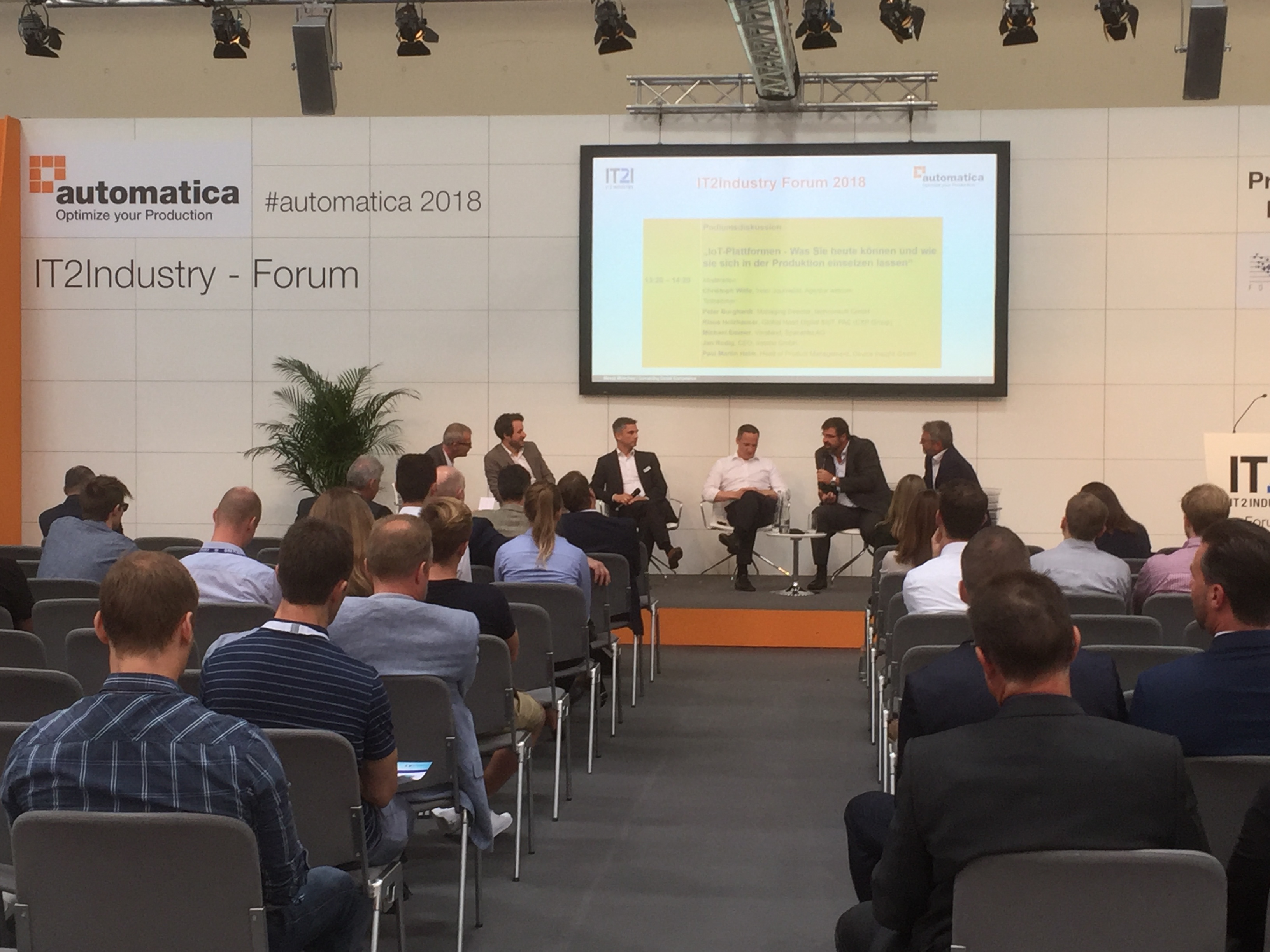 Panel discussion IoT platforms – automatica 2018 IT2Industry Forum 19 June 2018