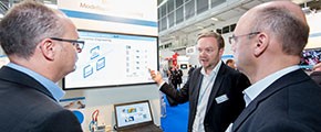 Aussteller der IT2Industry im Kundengespräch
